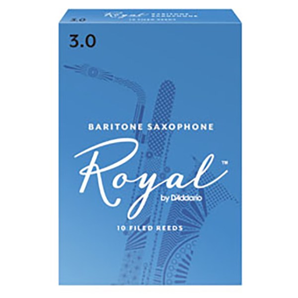 D'Addario Rico RLB1030 Royal Baritone Sax Reeds, Strength 3.0 - 1 Piece
